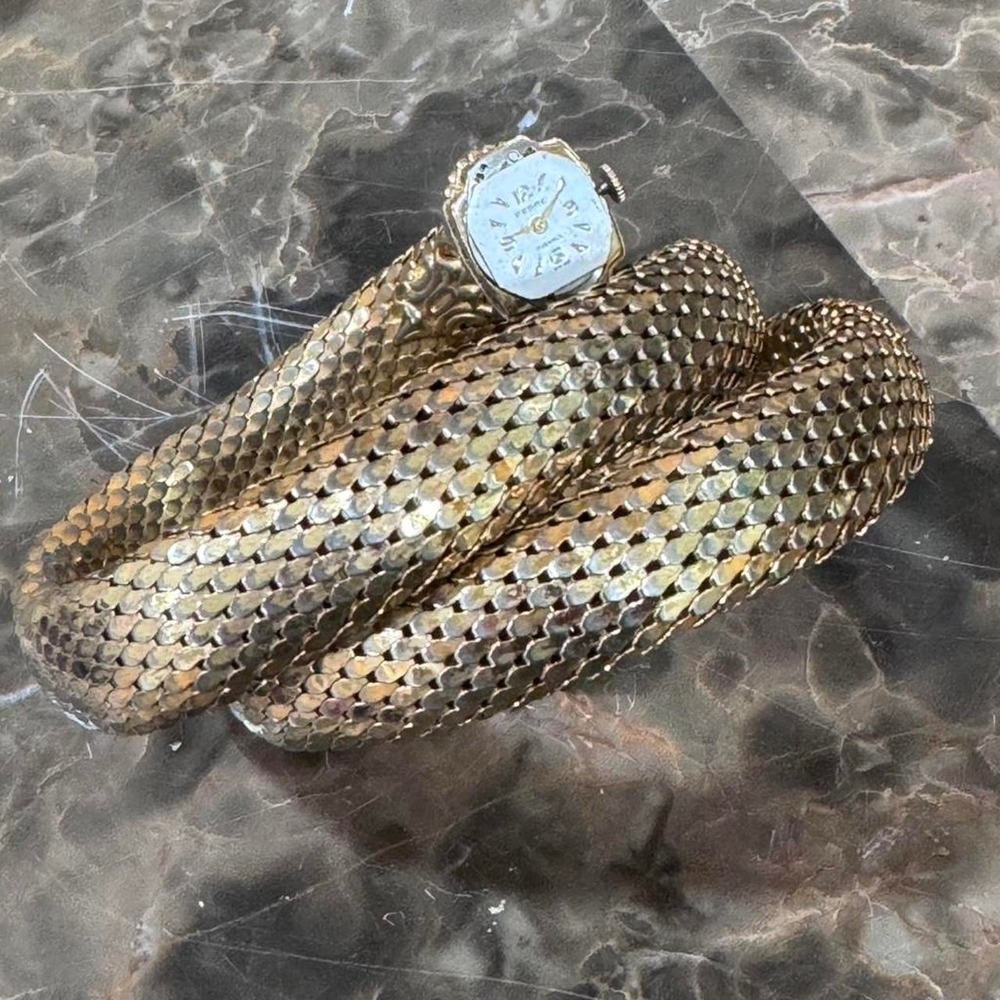Vintage Pedre 17-Jewel Mechanical Snake Coil Watch 🐍Absolute mid-century